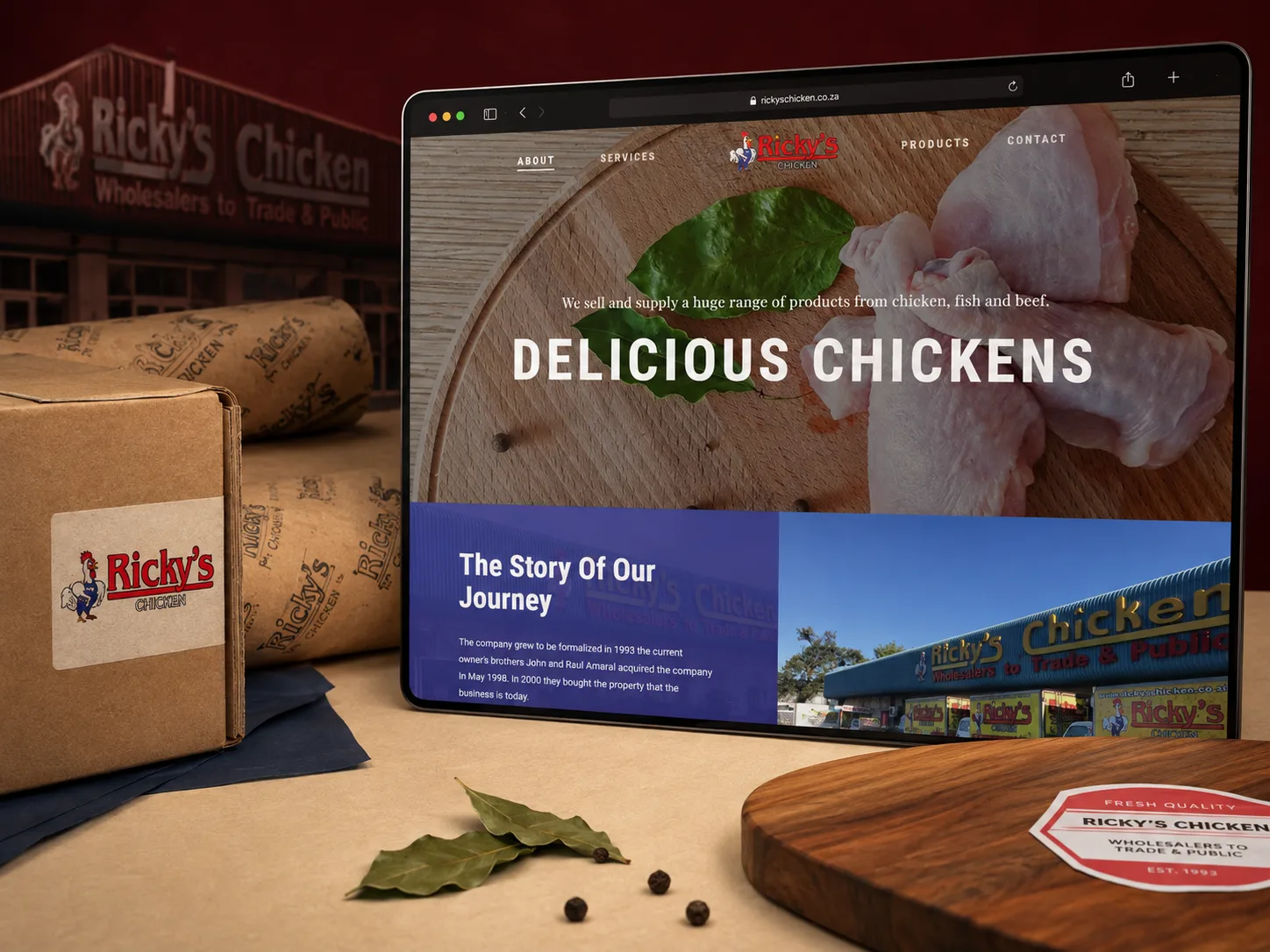 Ricky's Chicken website artwork